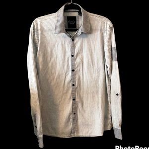 Civil Society We The People free L/S mens Button Shirt Size L Black White